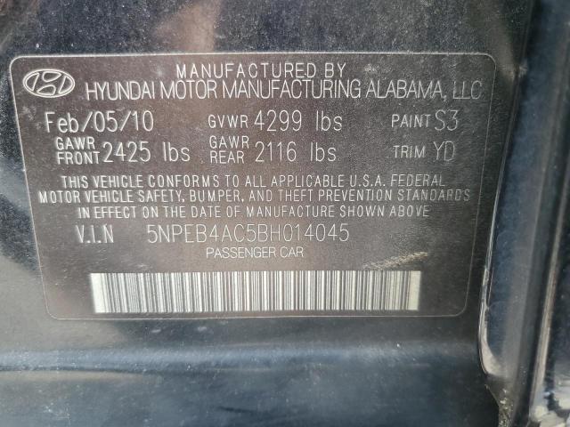 5NPEB4AC5BH014045 - 2011 HYUNDAI SONATA GLS BLACK photo 13