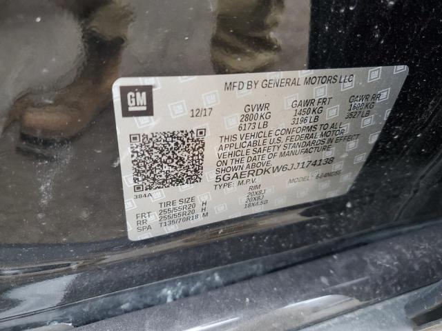 5GAERDKW6JJ174138 - 2018 BUICK ENCLAVE AVENIR შავი ფოტო 13