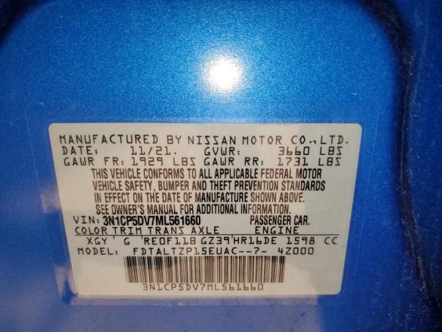 3N1CP5DV7ML561660 - 2021 NISSAN KICKS SR BLUE photo 13