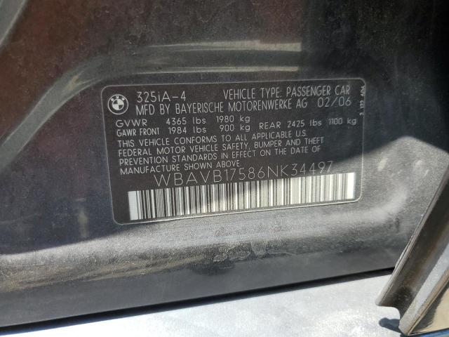 WBAVB17586NK34497 - 2006 BMW 325 I AUTOMATIC GRAY photo 13