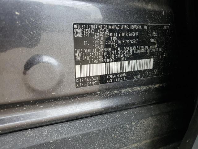 4T3RWRFV7PU109624 - 2023 TOYOTA RAV4 XLE CHARCOAL photo 12