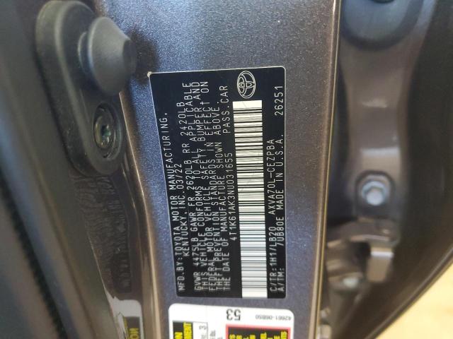 4T1K61AK3NU031655 - 2022 TOYOTA CAMRY XSE GRAY photo 13
