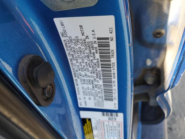 5TEJU62N47Z442276 - 2007 TOYOTA TACOMA DOUBLE CAB PRERUNNER BLUE photo 12