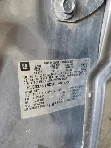 1GCGTCEN2J1157214 - 2018 CHEVROLET COLORADO LT GRAY photo 12