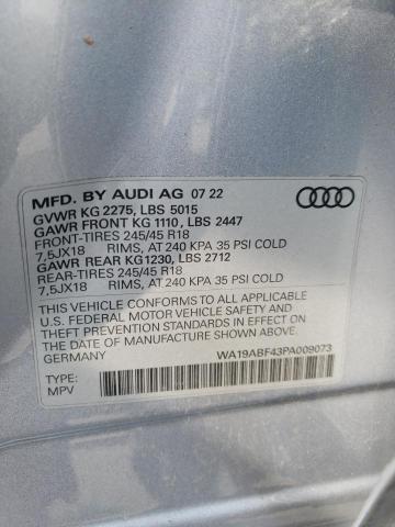 WA19ABF43PA009073 - 2023 AUDI A4 ALLROAD PRESTIGE SILVER photo 12