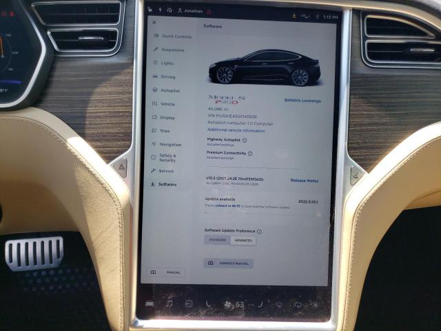 5YJSA1E45GF140936 - 2016 TESLA MODEL S შავი ფოტო 9