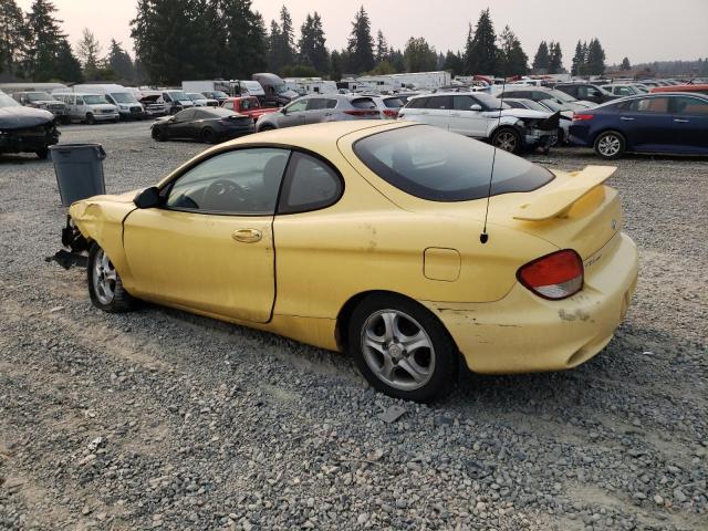 KMHJG25F51U253006 - 2001 HYUNDAI TIBURON YELLOW photo 2