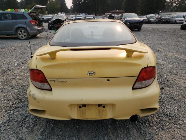 KMHJG25F51U253006 - 2001 HYUNDAI TIBURON YELLOW photo 6