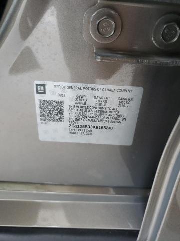 2G1105S33K9155247 - 2019 CHEVROLET IMPALA PREMIER GRAY photo 12