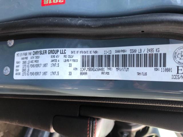 1C4PJMBSXEW164491 - 2014 JEEP CHEROKEE TRAILHAWK GRAY photo 9