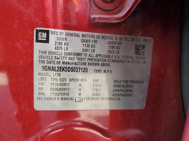 3GNAL2EK5DS637120 - 2013 CHEVROLET CAPTIVA LS 红色 照片 13