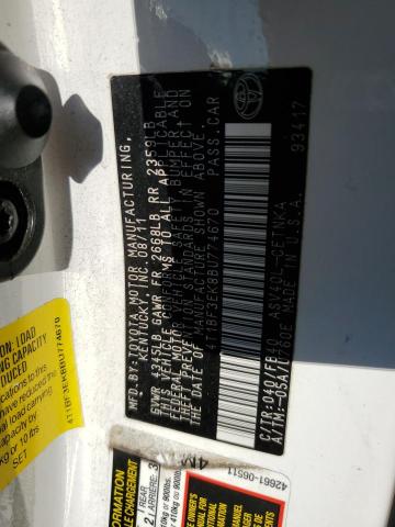 4T1BF3EK8BU774670 - 2011 TOYOTA CAMRY BASE თეთრი ფოტო 12