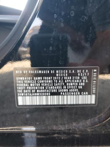 3VW167AJ4HM320365 - 2017 VOLKSWAGEN JETTA S BLACK photo 13