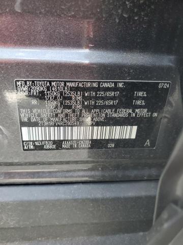 2T3H1RFV4RC290549 - 2024 TOYOTA RAV4 LE ნაცრისფერი ფოტო 13