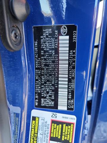 4T1G11AK5RU232970 - 2024 TOYOTA CAMRY SE NIGHT SHADE BLUE photo 12