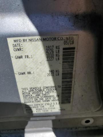 1N4AL3APXJC262512 - 2018 NISSAN ALTIMA 2.5 SILVER photo 12