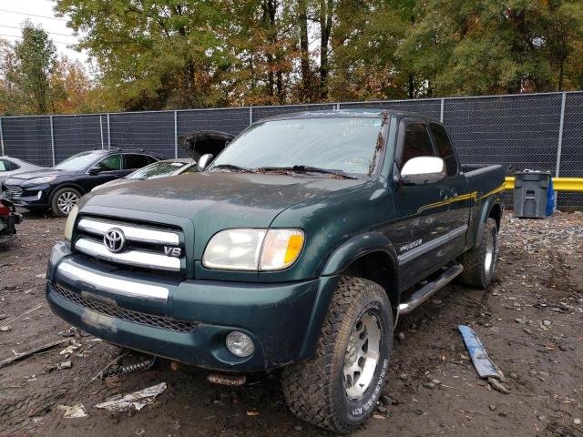 5TBBT44173S382936 - 2003 TOYOTA TUNDRA ACCESS CAB SR5 GREEN photo 2