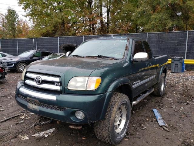 5TBBT44173S382936 - 2003 TOYOTA TUNDRA ACCESS CAB SR5 GREEN photo 2