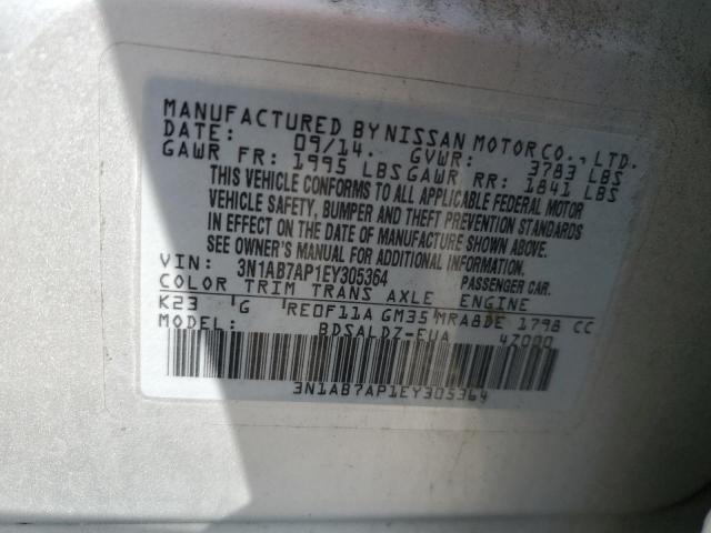 3N1AB7AP1EY305364 - 2014 NISSAN SENTRA S SILVER photo 12