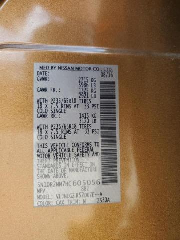 5N1DR2MM7HC605056 - 2017 NISSAN PATHFINDER S ოქროსფერი ფოტო 13