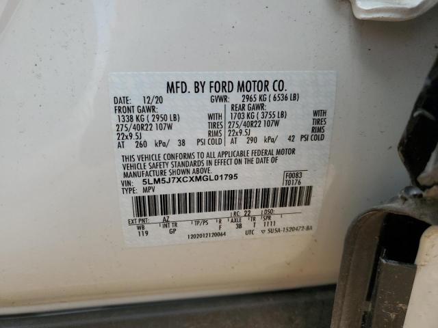 5LM5J7XCXMGL01795 - 2021 LINCOLN AVIATOR RESERVE WHITE photo 14