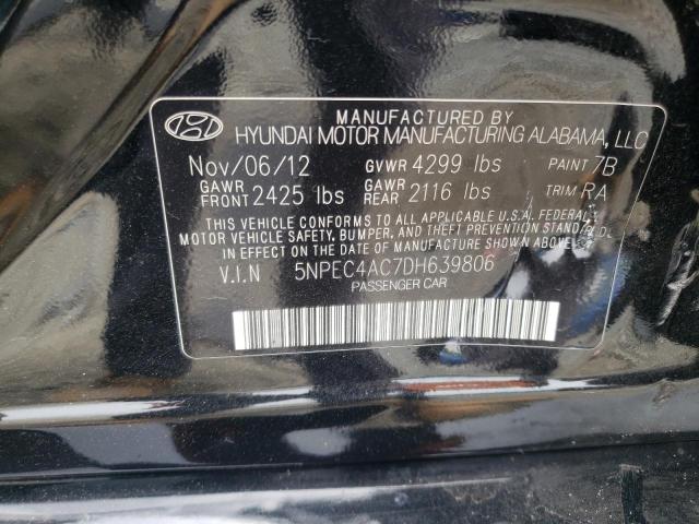 5NPEC4AC7DH639806 - 2013 HYUNDAI SONATA SE BLACK photo 12