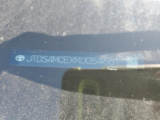 JTDS4MCEXMJ054661 - 2021 TOYOTA COROLLA SE 银色 照片 12