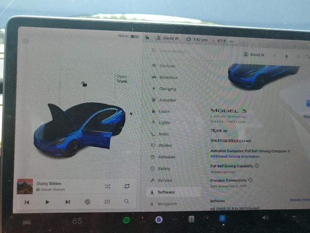 5YJ3E1EB3JF054149 - 2018 TESLA MODEL 3 ლურჯი ფოტო 9