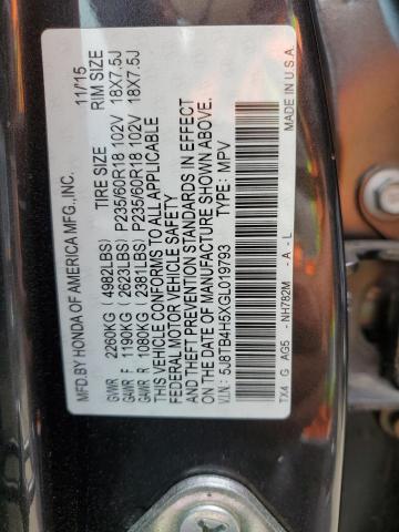 5J8TB4H5XGL019793 - 2016 ACURA RDX TECHNOLOGY Սև լուսանկար 12