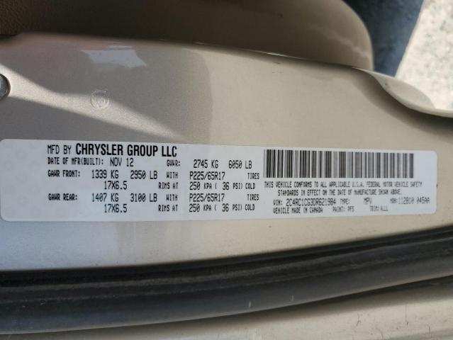 2C4RC1CG3DR621984 - 2013 CHRYSLER TOWN & COU TOURING L GOLD photo 13