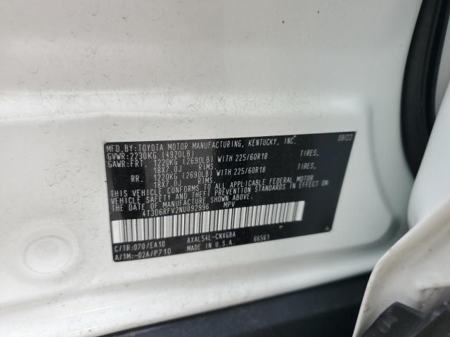 4T3D6RFV2NU092996 - 2022 TOYOTA RAV4 LIMITED 白色 照片 13