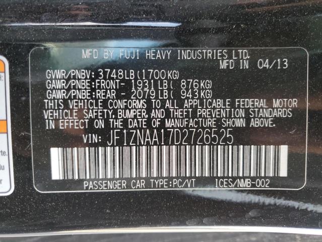 JF1ZNAA17D2726525 - 2013 TOYOTA SCION FR-S შავი ფოტო 12