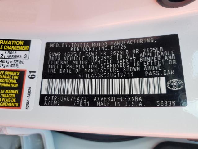 4T1DAACK5SU613711 - 2025 TOYOTA CAMRY XSE WHITE photo 14