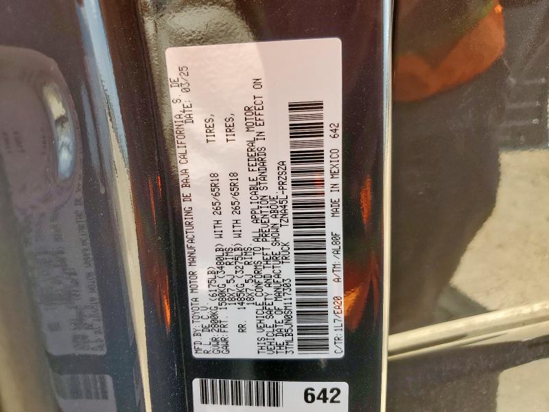 3TMLB5JN0SM117303 - 2025 TOYOTA TACOMA DOUBLE CAB 黑色 照片 13