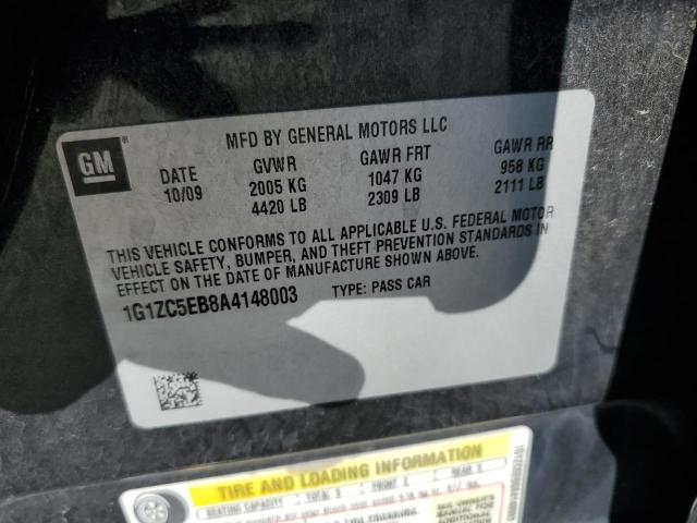 1G1ZC5EB8A4148003 - 2010 CHEVROLET MALIBU 1LT BLACK photo 12