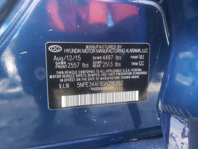 5NPE34AF8GH286992 - 2016 HYUNDAI SONATA SPORT BLUE photo 13