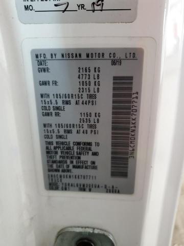 3N6CM0KN1KK707711 - 2019 NISSAN NV200 2.5S WHITE photo 13