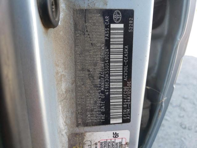 4T1BE30K55U549024 - 2005 TOYOTA CAMRY LE TURQUOISE photo 12