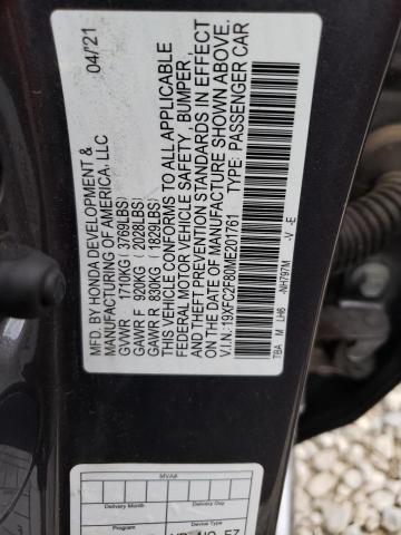 19XFC2F80ME201761 - 2021 HONDA CIVIC SPORT 灰色 照片 12