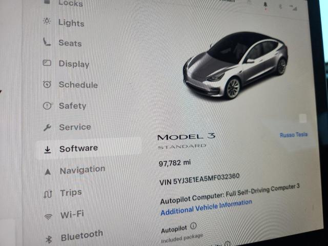 5YJ3E1EA5MF032360 - 2021 TESLA MODEL 3 白色 照片 9