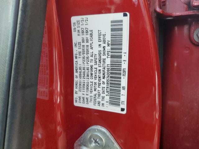 5J8TB18557A006671 - 2007 ACURA RDX TECHNOLOGY RED photo 13