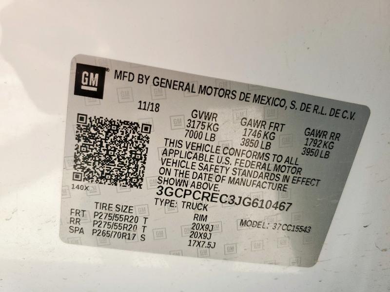 3GCPCREC3JG610467 - 2018 CHEVROLET SILVERADO C1500 LT Weiß Foto 13