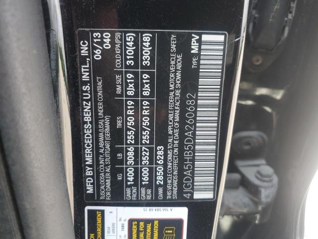 4JGDA5HB5DA260682 - 2013 MERCEDES-BENZ ML 350 4MATIC BLACK photo 13