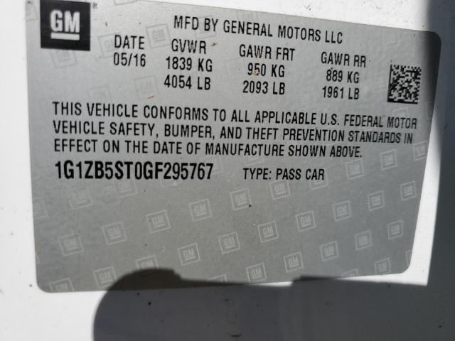 1G1ZB5ST0GF295767 - 2016 CHEVROLET MALIBU LS 白色 照片 12