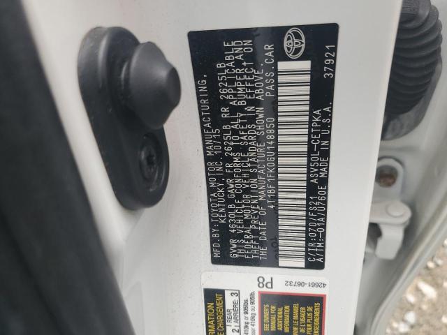 4T1BF1FK0GU148850 - 2016 TOYOTA CAMRY LE WHITE photo 12