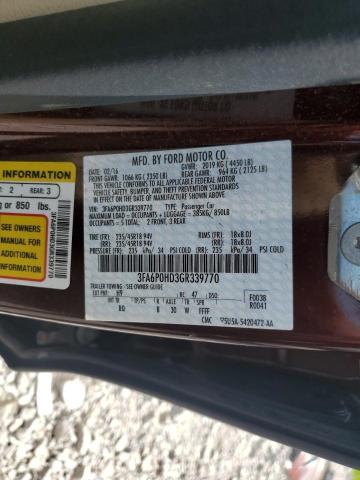 3FA6P0HD3GR339770 - 2016 FORD FUSION SE BROWN photo 13