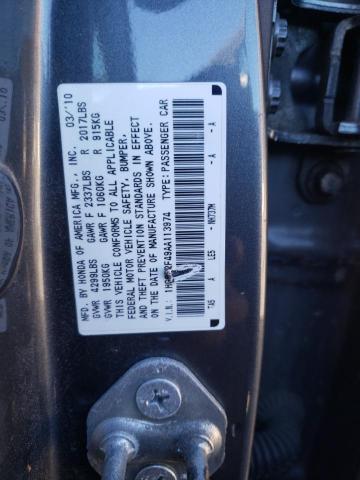 1HGCP2F49AA113974 - 2010 HONDA ACCORD LXP GRAY photo 10