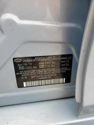 5NPEB4AC1EH934629 - 2014 HYUNDAI SONATA GLS GRAY photo 12