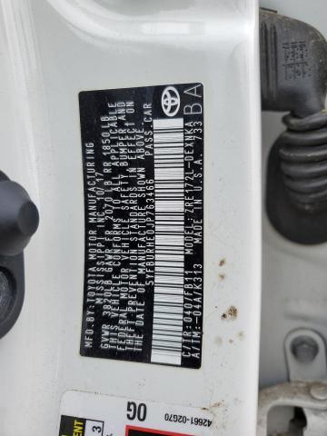 5YFBURHE0JP763466 - 2018 TOYOTA COROLLA L WHITE photo 12