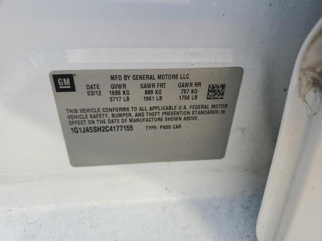 1G1JA5SH2C4177155 - 2012 CHEVROLET SONIC LS Ақ фото 12